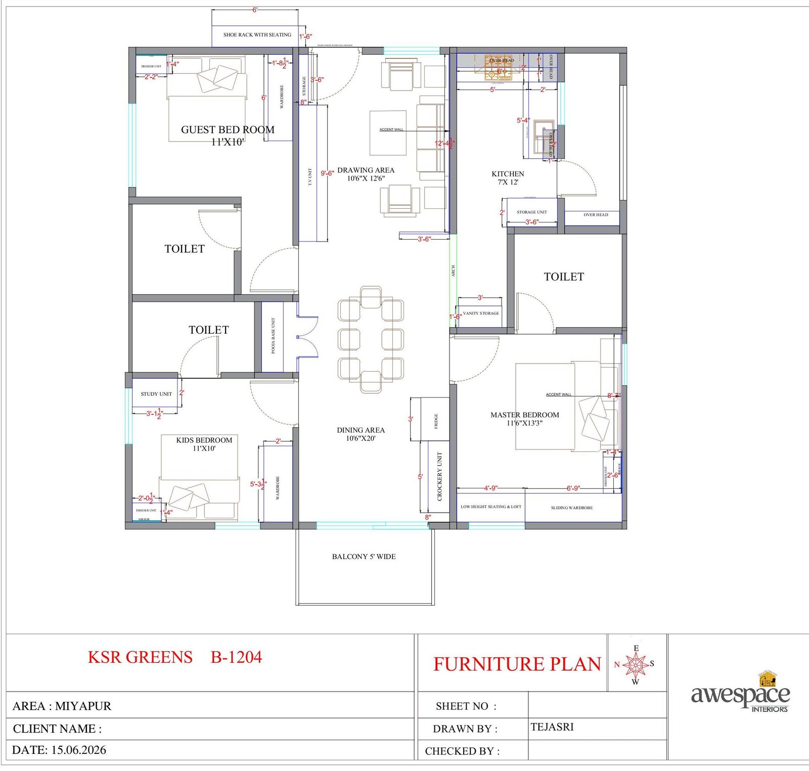 KSR Greens interior design project